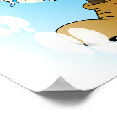 青いクリスマスの雪片が付いている雪だるま ポスター (角)