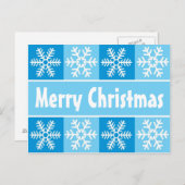 青いクリスマスの雪片 シーズンポストカード (正面/裏面)