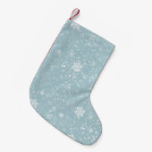 青いクリスマスの雪 スモールクリスマスストッキング (正面 (吊り時))