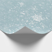 青いクリスマスの雪 ラッピングペーパー (角)