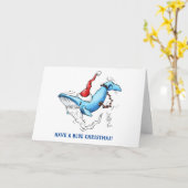 「青いクリスマスを過ごす」ホリデーカード カード (黄色い花)