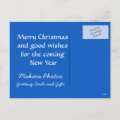 青いクリスマスオーナメントはcutomize シーズンポストカード (裏面)