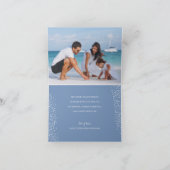 青いクリスマスオーナメント折り畳み写真 シーズンカード (内部)