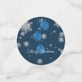 青いクリスマスオーナメント紙吹雪 コンフェッティ (スモール正面)