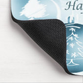 青いクリスマスオーナメント マウスパッド (コーナー)