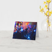 青いクリスマスカクテルクリスマスグリーティングカード カード (黄色い花)