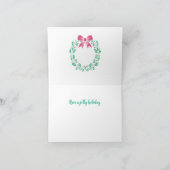 青いクリスマスカクテルクリスマスグリーティングカード カード (内部)