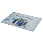 青いクリスマスギフト切り板 カッティングボード (角)