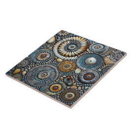 青いクリスマススパイラルパターン タイル