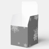 青いクリスマスツリーと雪片の好意ボックス フェイバーボックス (オープン)