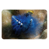 青いクリスマスツリーのワーム！磁石だ！ マグネット (横)