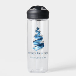 青いクリスマスツリーの水色 ウォーターボトル