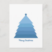 青いクリスマスツリーはがき ポストカード (正面)