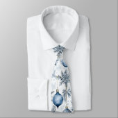 青いクリスマスツリーオーナメントパターン ネクタイ (タイ)