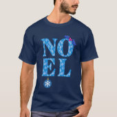 青いクリスマスツリーパターンのNOEL Tシャツ (正面)