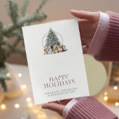 青いクリスマスツリーパーソナライズされた シーズンカード