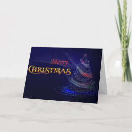 青いクリスマスツリーメリークリスマス シーズンカード