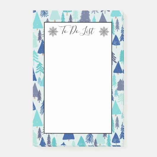 青いクリスマスツリーリストを行うには常緑林 ポストイット (正面)