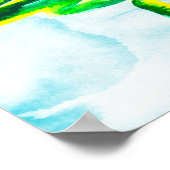 青いクリスマスツリー抽象芸術水色ポスター ポスター (角)