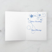 青いクリスマスツリー シーズンカード (内部)