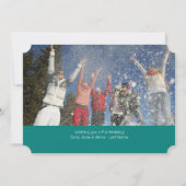 青いクリスマスツリー、両面フォトカード シーズンカード (裏面)