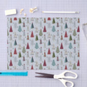 青いクリスマスツリー 薄葉紙 (クラフト)