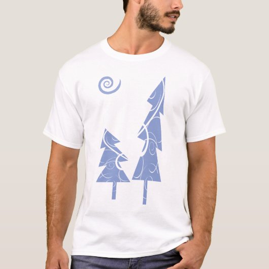 青いクリスマスツリー Tシャツ (正面)