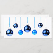 青いクリスマスデコレーションボール写真と文字 (正面/裏面)