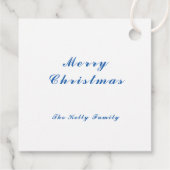 青いクリスマスデコレーションボール写真と文字 フェイバータグ (裏面)