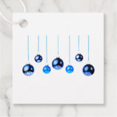 青いクリスマスデコレーションボール写真と文字 フェイバータグ (正面)