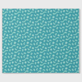 青いクリスマスパターンのギフト ラッピングペーパー (フラット)