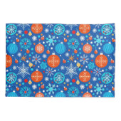 青いクリスマスパターン 枕カバー (裏面)