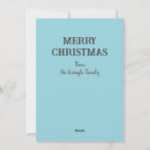 青いクリスマスビレッジ アート ホリデー フラット カード (裏面)