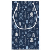 青いクリスマスフォレスト スモールペーパーバッグ (裏面)