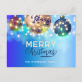 青いクリスマスボードライト シーズンポストカード (正面)