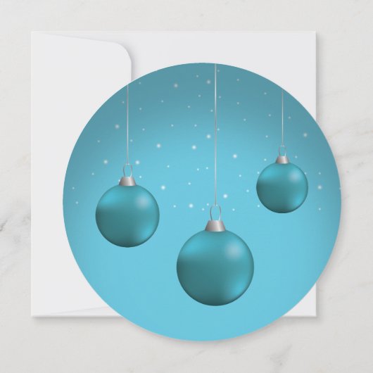 青いクリスマスボール 招待状 (裏面)