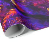 青いクリスマスボール、紫の木 ラッピングペーパー (ロールコーナー)