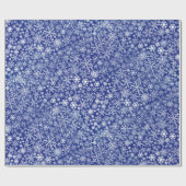 青いクリスマス5 -吹雪 ラッピングペーパー (フラット)