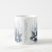 青いクリスマス – ろうそく コーヒーマグカップ (中央)