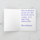 青いクリスマス シーズンカード (内部)