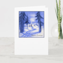 青いクリスマス シーズンカード