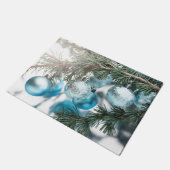 青いクリスマス ドアマット (アングル)