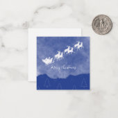 青いクリスマス ノートカード (正面/裏面インサイチュ)