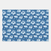 青いクリスマス ラッピングペーパーシート (正面)