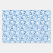 青いクリスマス ラッピングペーパーシート (正面)