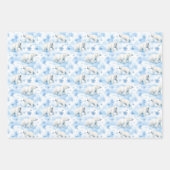 青いクリスマス ラッピングペーパーシート (正面2)