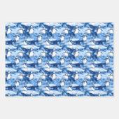 青いクリスマス ラッピングペーパーシート (正面)