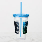 青いクリスマス/冬のスノーフレーク アクリルタンブラー (右)
