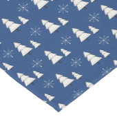 青いクリスマス　松と雪の結晶 ショートテーブルランナー (コーナー)