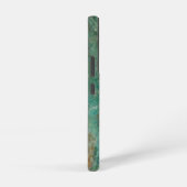 青いクリソコラミネラルストーン画像 SAMSUNG GALAXYケース (右側面)